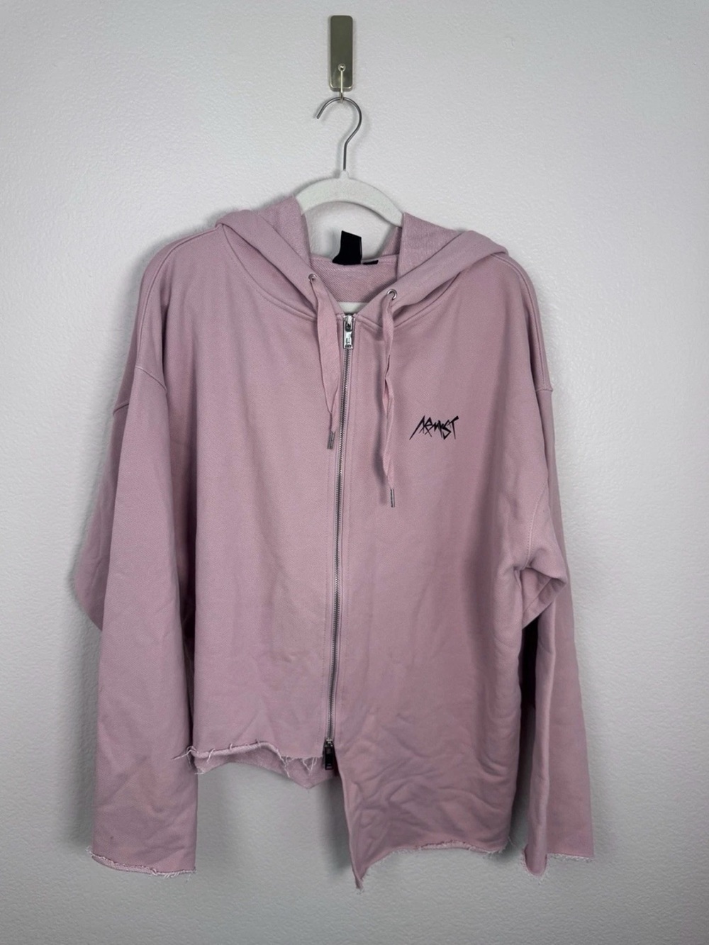 BTS Hoodie Large Pink Full Zip ARMYST Graphic K-Pop Band Logo Junk Kook Artist